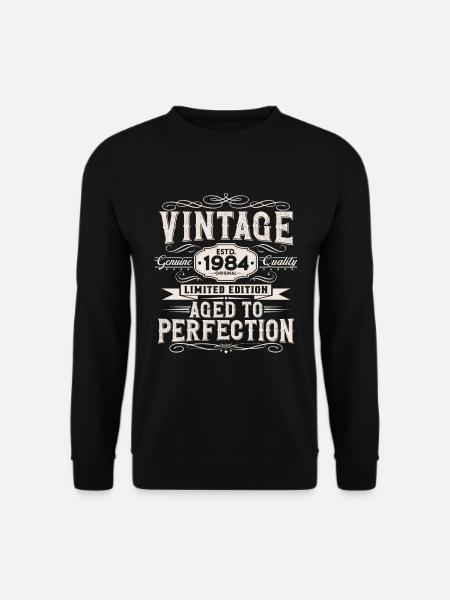 Vintage 1984 Jahrgang geboren Geburtstag Geschenk - Unisex Pullover - Schwarz