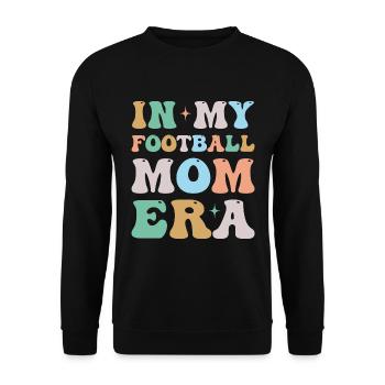 In meiner Fußball-Mom-Ära Groovy Retro - Unisex Pullover - Schwarz - Vorne - Alina (178cm) & Michal (187cm)