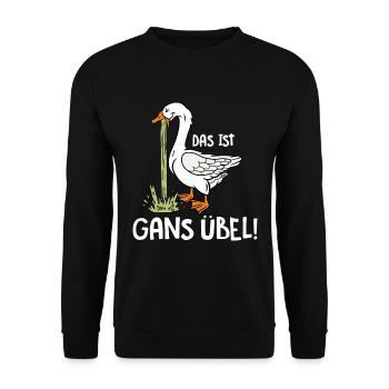 Gans übel - Unisex Pullover - Schwarz - Vorne - Alina (178cm) & Michal (187cm)