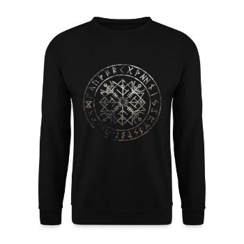 Valknut, symbol Odin, runes | Viking Nordic - Unisex Sweatshirt - black - Front - Alina (178cm) & Michal (187cm)