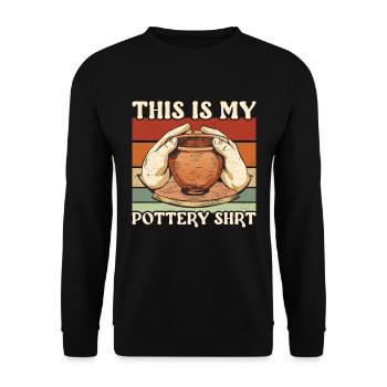 Töpfern This Is My Pottery Shirt Pottery Keramik - Unisex Pullover - Schwarz - Vorne - Alina (178cm) & Michal (187cm)