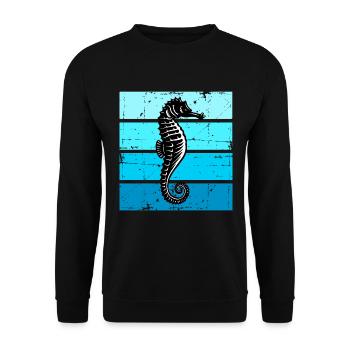 Seepferdchen Meereslebewesen Seepferd - Unisex Pullover - Schwarz - Vorne - Alina (178cm) & Michal (187cm)