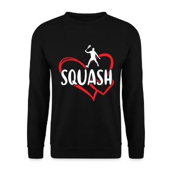 Sport Heart Squash - Unisex Pullover - Schwarz - Vorne - Alina (178cm) & Michal (187cm)