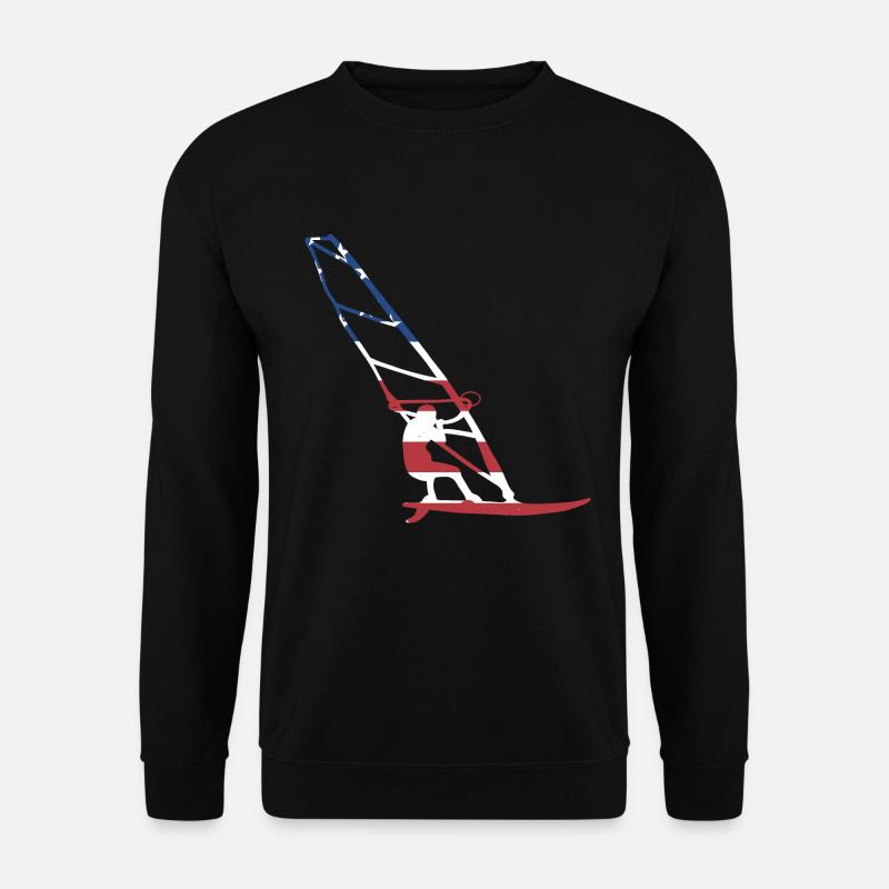 Sport Us Flag Windsurfing - Unisex Pullover - Schwarz