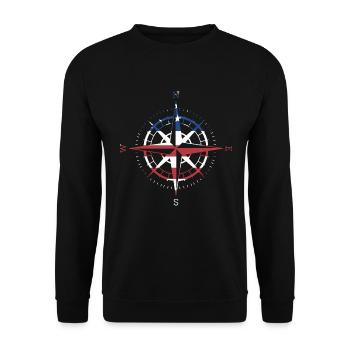 Geocacher Us Flag Geocaching - Unisex Sweatshirt - black - Front - Alina (178cm) & Michal (187cm)