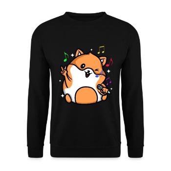 Singing Hamster Animal Music Singer Rodent - Unisex Sweatshirt - black - Front - Alina (178cm) & Michal (187cm)