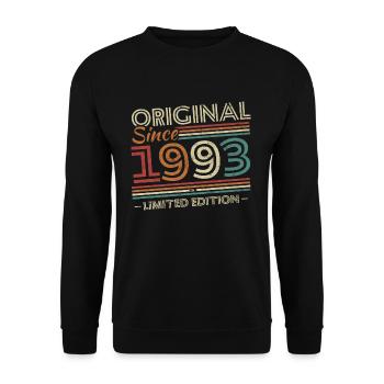 Original 1993 Vintage Cadeau D'anniversaire 1993 - Sweat-shirt Unisexe - noir - Devant - Alina (178cm) & Michal (187cm)