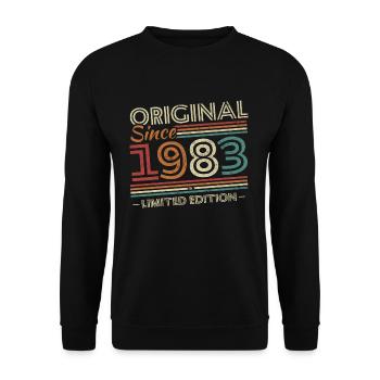 Original 1983 Vintage Cadeau D'anniversaire 1983 - Sweat-shirt Unisexe - noir - Devant - Alina (178cm) & Michal (187cm)