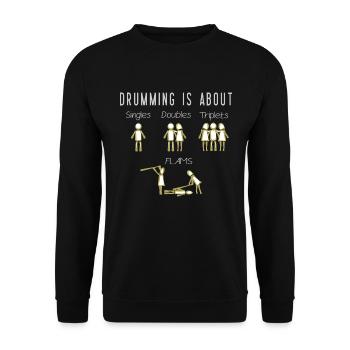 T-shirt de batteur - La batterie, c'est ... - Sweat-shirt Unisexe - noir - Devant - Alina (178cm) & Michal (187cm)