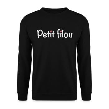 Petit filou - Surnom rigolo - Sweat-shirt Unisexe - noir - Devant - Alina (178cm) & Michal (187cm)