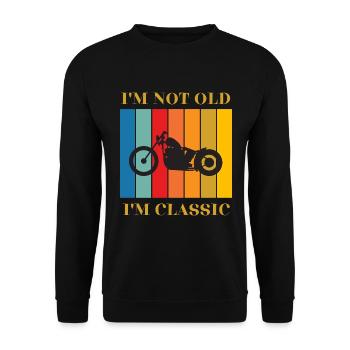Moto classique design rétro - Sweat-shirt Unisexe - noir - Devant - Alina (178cm) & Michal (187cm)
