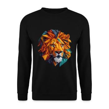 Löwenkopf - Unisex Pullover - Schwarz - Vorne - Alina (178cm) & Michal (187cm)