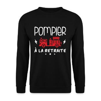 Pompier À La Retraite - Sweat-shirt Unisexe - noir - Devant - Alina (178cm) & Michal (187cm)