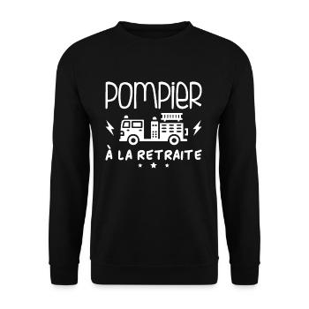 Pompier À La Retraite - Sweat-shirt Unisexe - noir - Devant - Alina (178cm) & Michal (187cm)