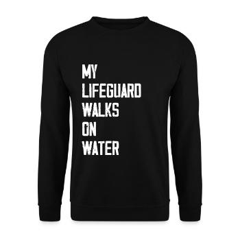 My Lifeguard Walks On Water - Unisex Sweatshirt - black - Front - Alina (178cm) & Michal (187cm)