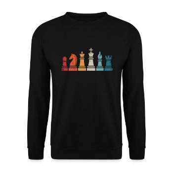 Chess Player Retro Chess Pieces Chess Game - Unisex Sweatshirt - black - Front - Alina (178cm) & Michal (187cm)