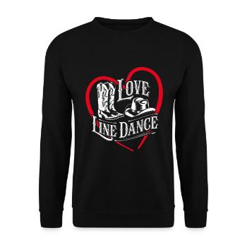 Love Line Dance ich liebe Line Dancing - Unisex Pullover - Schwarz - Vorne - Alina (178cm) & Michal (187cm)