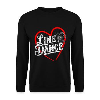 Line Dance was sonst? Line Dancing Training - Unisex Pullover - Schwarz - Vorne - Alina (178cm) & Michal (187cm)