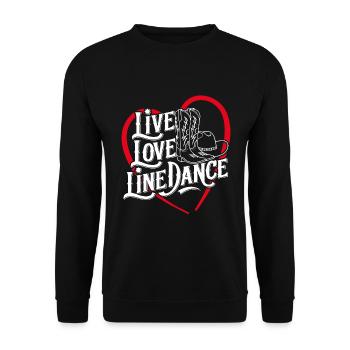 Vie Amour Danse en ligne Danse Sport - Sweat-shirt Unisexe - noir - Devant - Alina (178cm) & Michal (187cm)