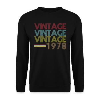 Année de naissance du millésime 1978 - Sweat-shirt Unisexe - noir - Devant - Alina (178cm) & Michal (187cm)