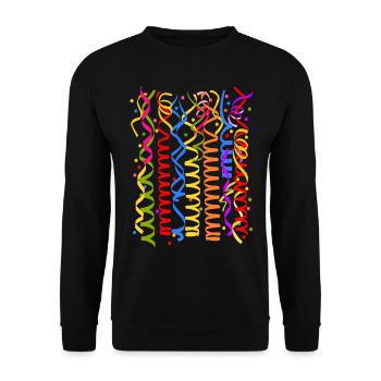 Karneval Fasching Kostüm Silvester Luftschlangen - Unisex Pullover - Schwarz - Vorne - Alina (178cm) & Michal (187cm)
