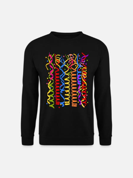 Karneval Fasching Kostüm Silvester Luftschlangen - Unisex Pullover - Schwarz