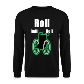 Rollstuhl - Unisex Pullover - Schwarz - Vorne - Alina (178cm) & Michal (187cm)