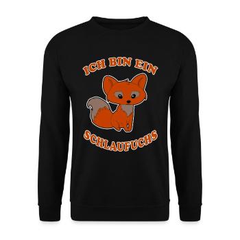 Schlaufuchs der Fuchs cooler Spruch Geschenkidee - Unisex Pullover - Schwarz - Vorne - Alina (178cm) & Michal (187cm)