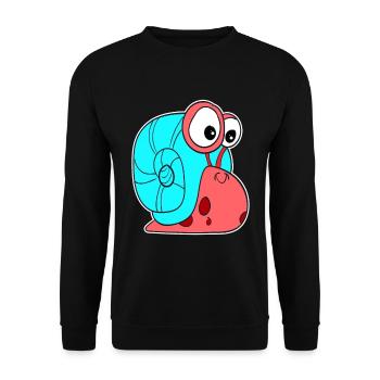 Kleine Schnecke Kinder Geschenkidee süß niedlich - Unisex Pullover - Schwarz - Vorne - Alina (178cm) & Michal (187cm)