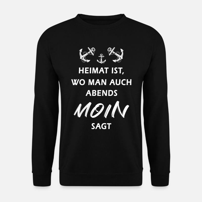 Heimat Moin cooler Spruch Anker Geschenkidee - Unisex Pullover - Schwarz
