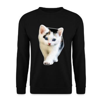 Idée cadeau chat chaton chat mignon chat - Sweat-shirt Unisexe - noir - Devant - Alina (178cm) & Michal (187cm)