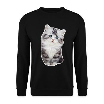 Cute kitty kitty velvet paw cat - Unisex Sweatshirt - black - Front - Alina (178cm) & Michal (187cm)