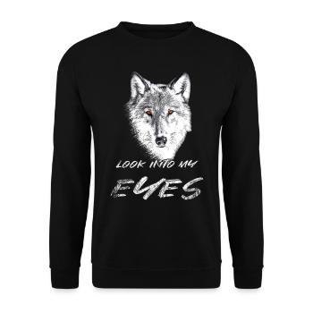 Wolf head with red eyes - Unisex Sweatshirt - black - Front - Alina (178cm) & Michal (187cm)