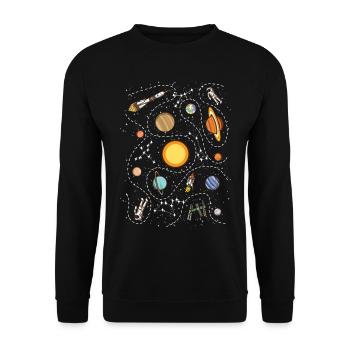 Passionné de planète spatiale - Sweat-shirt Unisexe - noir - Devant - Alina (178cm) & Michal (187cm)