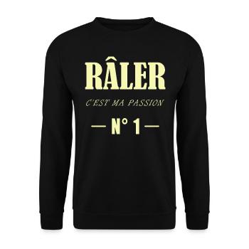 Râler c'est ma passion n° 1 - Sweat-shirt Unisexe - noir - Devant - Alina (178cm) & Michal (187cm)