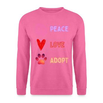 Peace Love Adopt - Unisex Sweatshirt - pink - Front