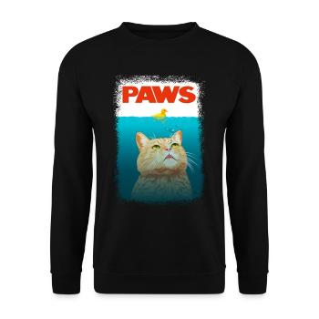 Shark Cat - Unisex Sweatshirt - black - Front - Alina (178cm) & Michal (187cm)
