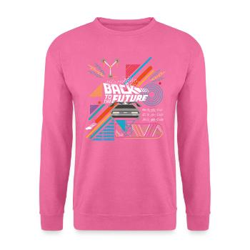 Retour Vers Le Futur Logo Avec Voiture DeLorean - Sweat-shirt Unisexe - rose - Devant