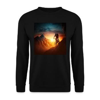 Downhill Graphic Sunset Valley Descent - Unisex Sweatshirt - black - Front - Alina (178cm) & Michal (187cm)
