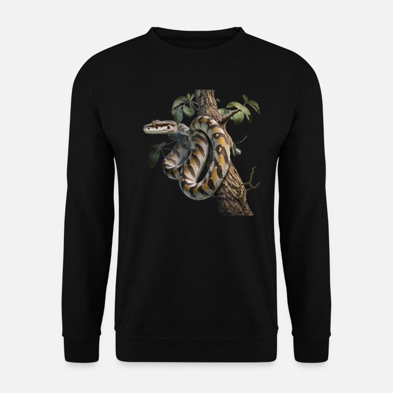 Python im Baum: Ein majestätisches Tier - Unisex Pullover - Schwarz