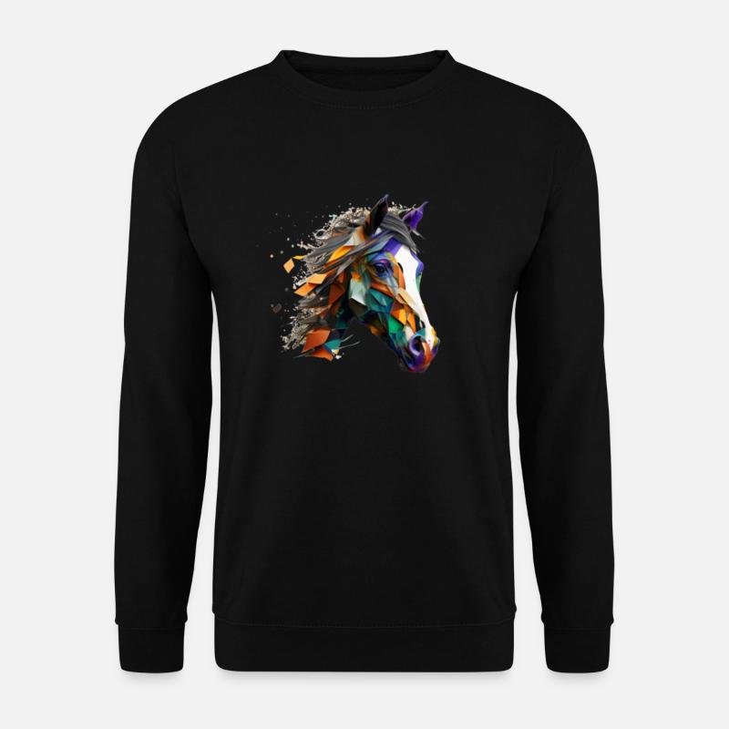Pferdekopf-Kunst - Unisex Pullover - Schwarz