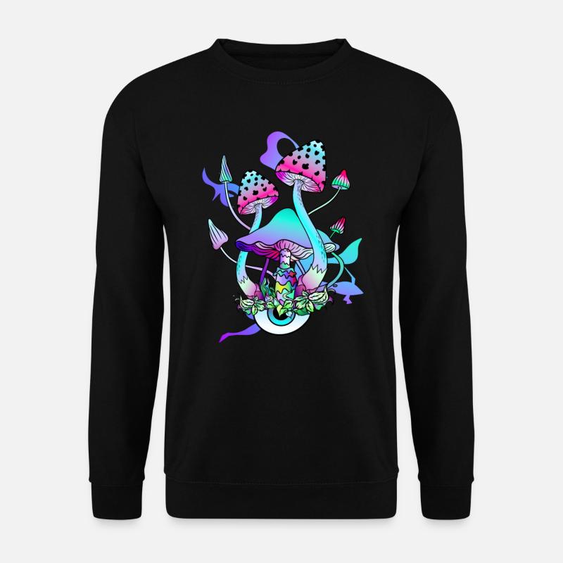 Trippy Hippie Psychedelic Mushroom - Unisex Sweatshirt - black