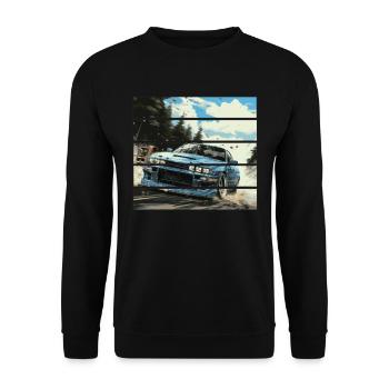 JDM Japan Motorsport Tuning Car 90s T-Shirt AI Gen - Sweat-shirt Unisexe - noir - Devant - Alina (178cm) & Michal (187cm)