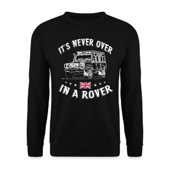 its never over in a rover Landy - Unisex Pullover - Schwarz - Vorne - Alina (178cm) & Michal (187cm)