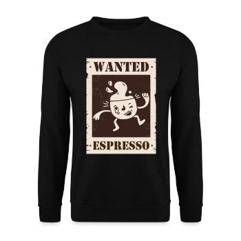 Wanted Espresso - Unisex Sweatshirt - black - Front - Alina (178cm) & Michal (187cm)