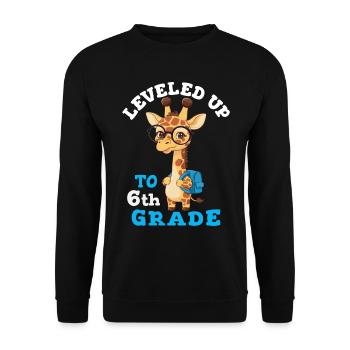Mis à niveau en 6e année - Girafe drôle - Sweat-shirt Unisexe - noir - Devant - Alina (178cm) & Michal (187cm)