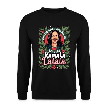 Kamala LALALA Female Leaders 2024 Elections - Unisex Sweatshirt - black - Front - Alina (178cm) & Michal (187cm)