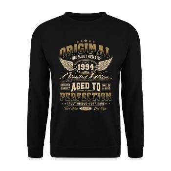 Original 1994 Vintage Born Cadeau d’anniversaire - Sweat-shirt Unisexe - noir - Devant - Alina (178cm) & Michal (187cm)