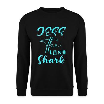 Jeff The Land Shark - Unisex Sweatshirt - black - Front - Alina (178cm) & Michal (187cm)