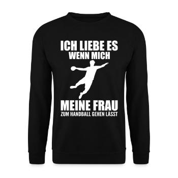 Handball Player Handball Gift - Unisex Sweatshirt - black - Front - Alina (178cm) & Michal (187cm)